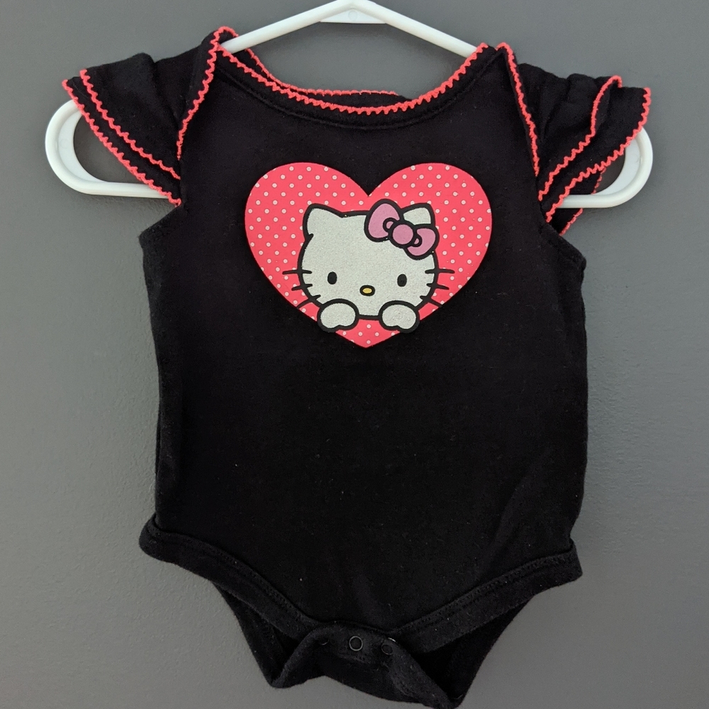Hello Kitty black & pink onesie/bodysuit